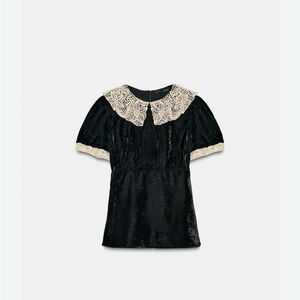 Velvet Crochet Shirt